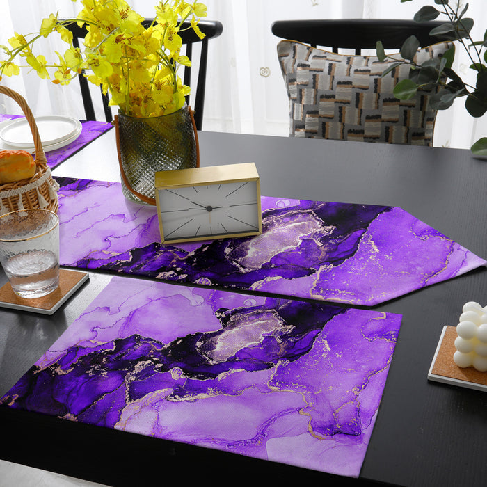 Purple Marble Texture in Phnom Penh Table Flag And Table Mat Suit Sharp angle - LeobonZone