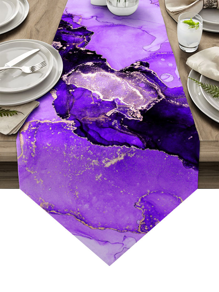 Purple Marble Texture in Phnom Penh Table Runner Place Mats Sharp Angle - LeobonZone