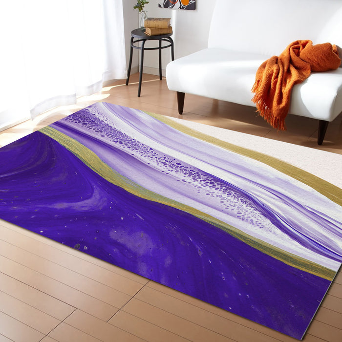 Purple Watercolor Gradient Marble Texture Right Angle Felt Rugs - LeobonZone