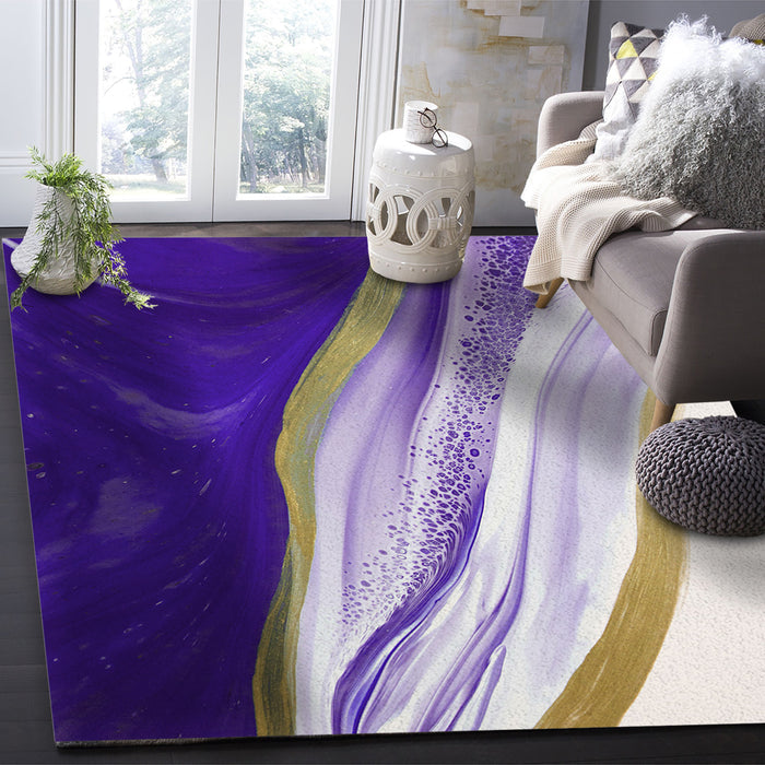 Purple Watercolor Gradient Marble Texture Right Angle Felt Rugs - LeobonZone