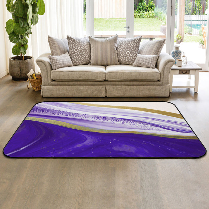 Purple Watercolor Gradient Marble Texture Sponge Rillet Rubber Rugs - LeobonZone