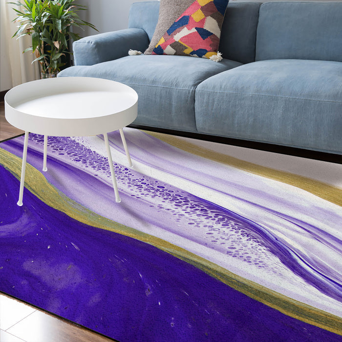 Purple Watercolor Gradient Marble Texture Sponge Rillet Rubber Rugs - LeobonZone