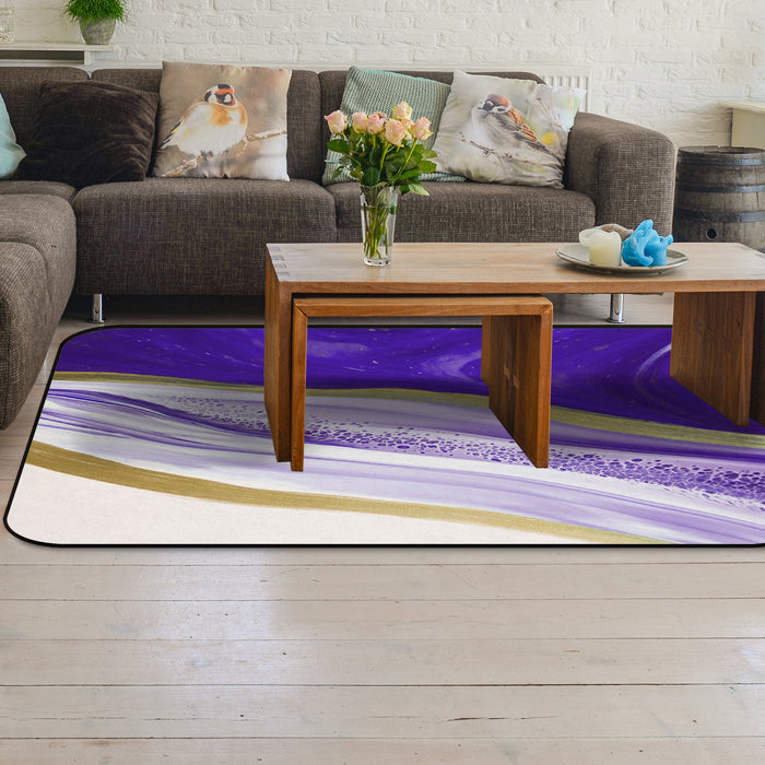 Purple Watercolor Gradient Marble Texture Sponge Rillet Rubber Rugs - LeobonZone