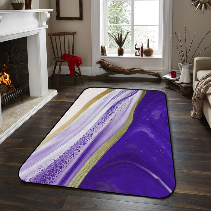 Purple Watercolor Gradient Marble Texture Sponge Rillet Rubber Rugs - LeobonZone