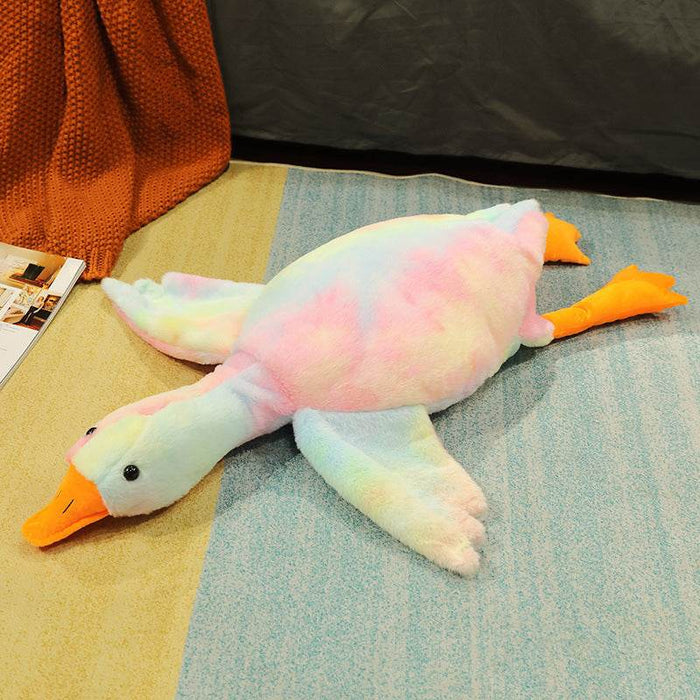 Rainbow Feathered Giant Goose Plush - Goodlifebean Stuffed Animals