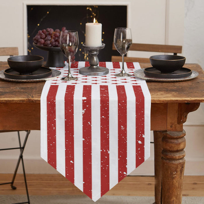 Red and white independence day retro American flag Sharp Angle Table Runner Place Mats - LeobonZone
