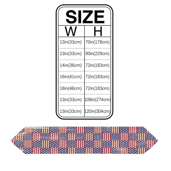 Red Independence day retro flag element Sharp Angle Table Runner Place Mats - LeobonZone