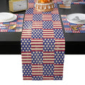 Red Independence day retro flag element Table Flag And Table Mat Suit - LeobonZone