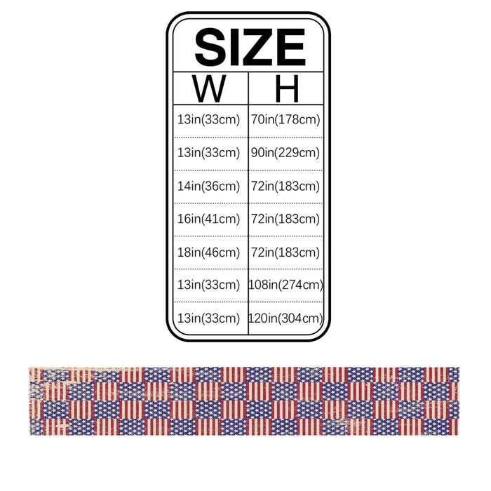 Red Independence day retro flag element Table Runner Place Mats - LeobonZone