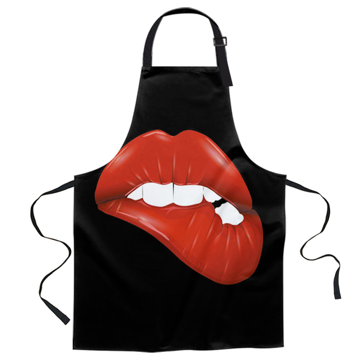 Red Lips Personalized Canvas Apron - LeobonZone