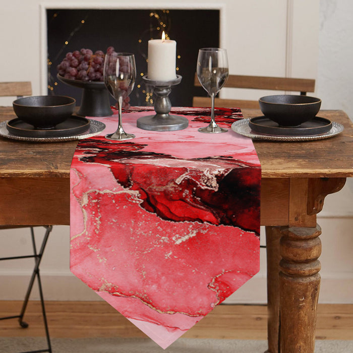 Red Marble Texture in Phnom Penh Table Runner Place Mats Sharp Angle - LeobonZone