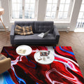 Red Oil painting marble texture Right Angle Felt Rugs - LeobonZone
