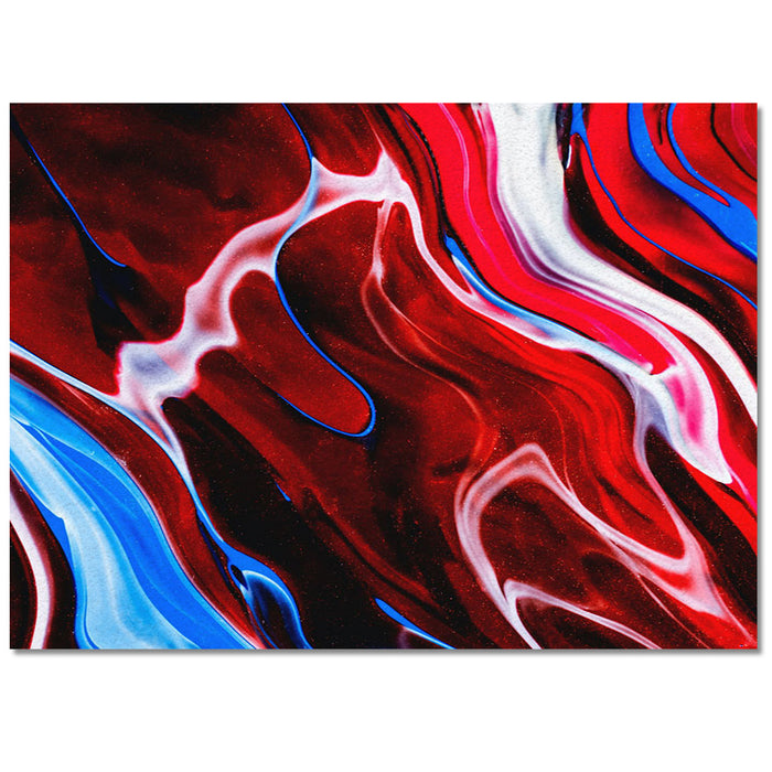 Red Oil painting marble texture Right Angle Felt Rugs - LeobonZone