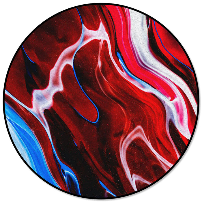Red Oil painting marble texture Circular Felt Rugs - LeobonZone