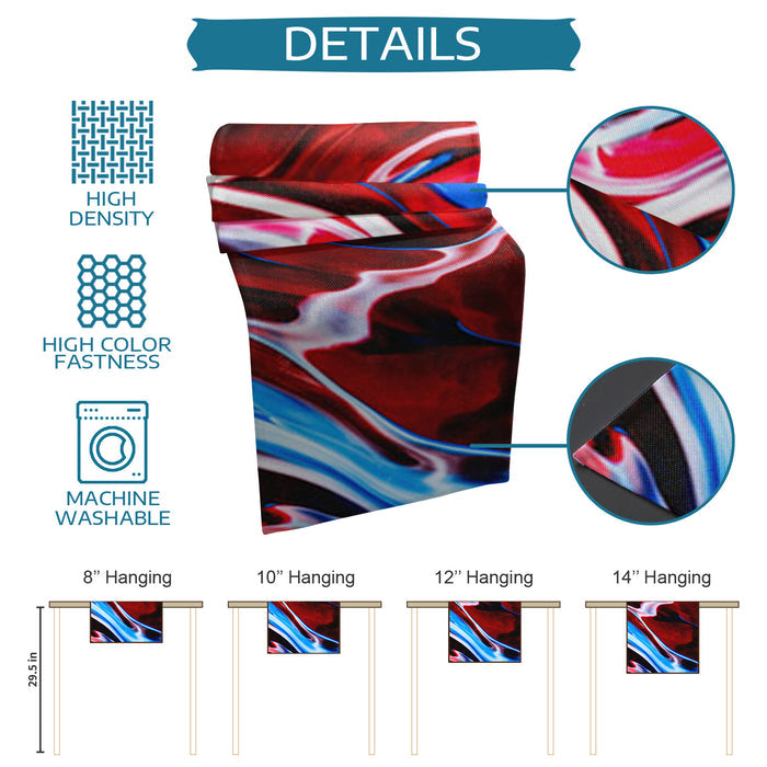 Red Oil painting marble texture Table Runner Place Mats - LeobonZone