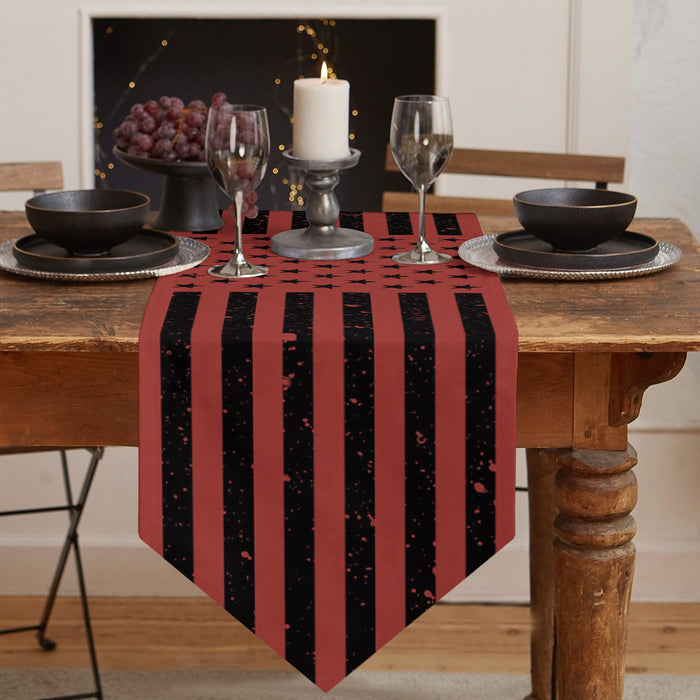Red Retro American flag Independence Day Sharp Angle Table Runner Place Mats - LeobonZone
