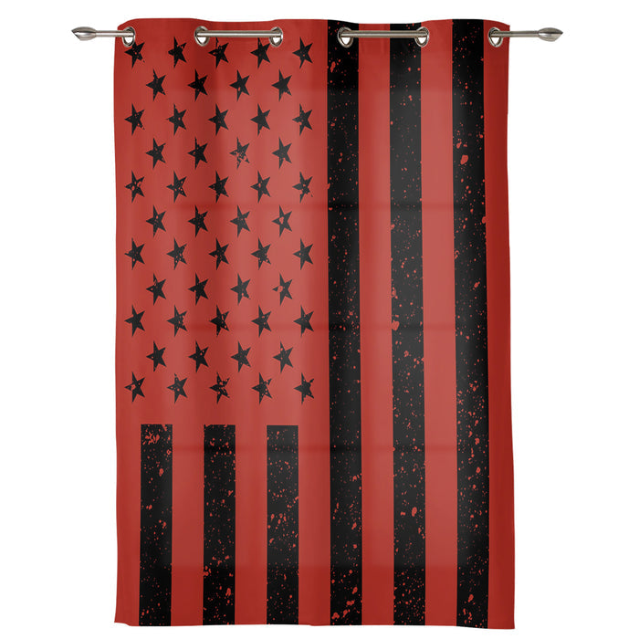 Red Retro American flag Independence Day window curtains - LeobonZone