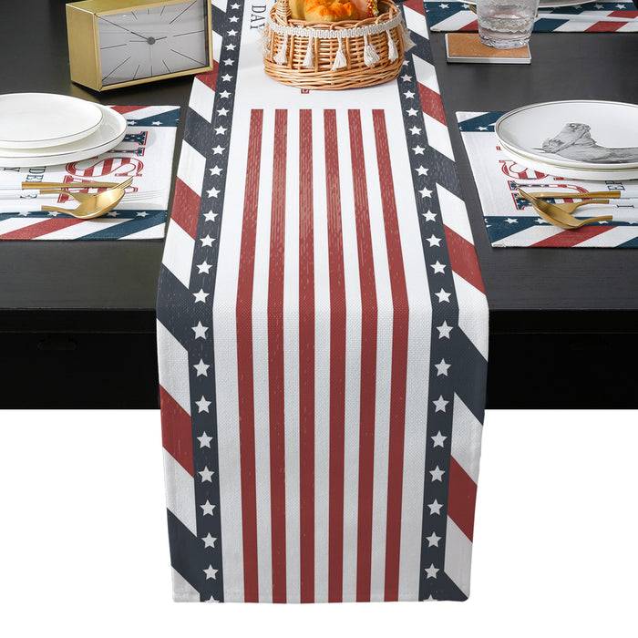 Red USA flag Independence Day Table Flag And Table Mat Suit - LeobonZone