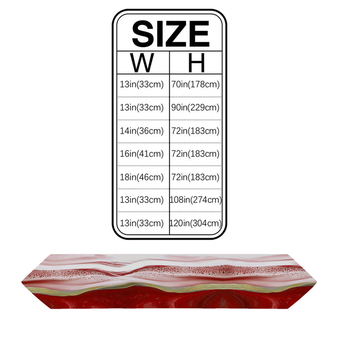Red Watercolor Gradient Marble Texture Table Runner Place Mats Sharp Angle - LeobonZone