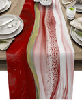 Red Watercolor Gradient Marble Texture Table Runner Place Mats - LeobonZone