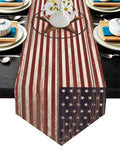 Retro American flag stars Sharp Angle Table Runner Place Mats - LeobonZone