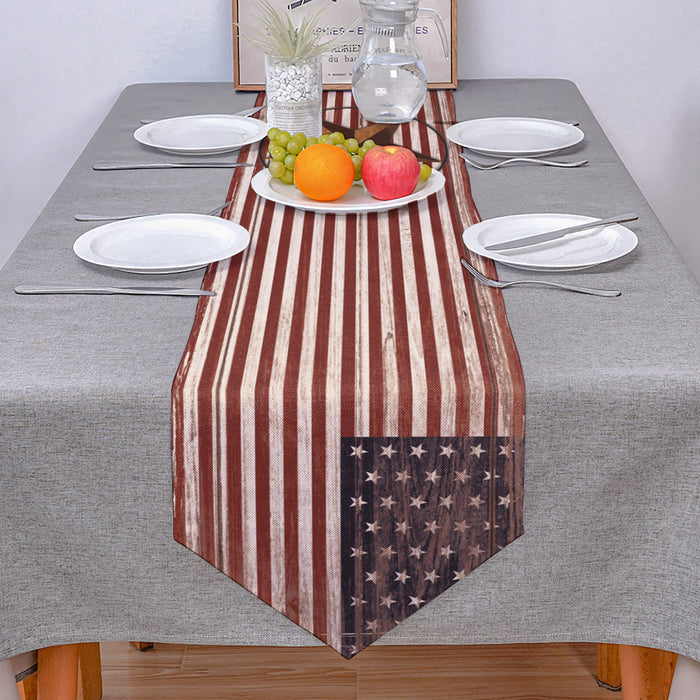 Retro American flag stars Sharp Angle Table Runner Place Mats - LeobonZone