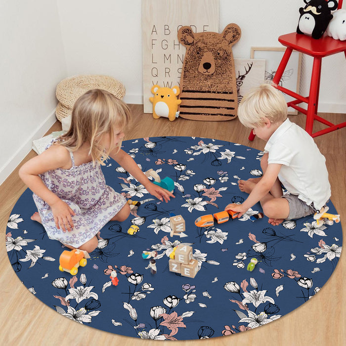 Retro Flannel Circular Felt Carpets - LeobonZone