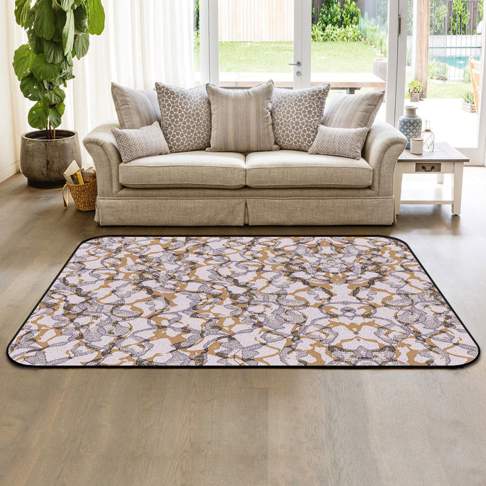 Retro Pattern Sponge Rillet Rubber Rugs - LeobonZone