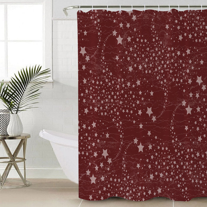 Retro Stars Waterproof Durable Shower Curtain - LeobonZone