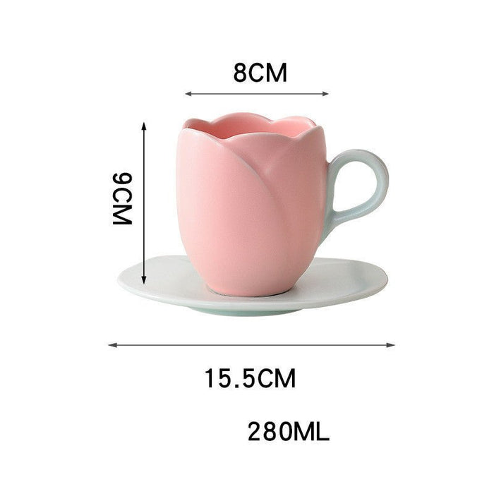 Retro Tulip Cup+ Saucer - Goodlifebean Home Gadgets