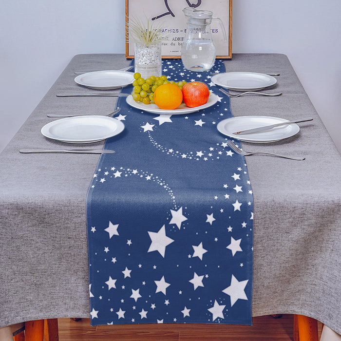 Right Angle Blue meteor Rectangle Tablecloth - LeobonZone