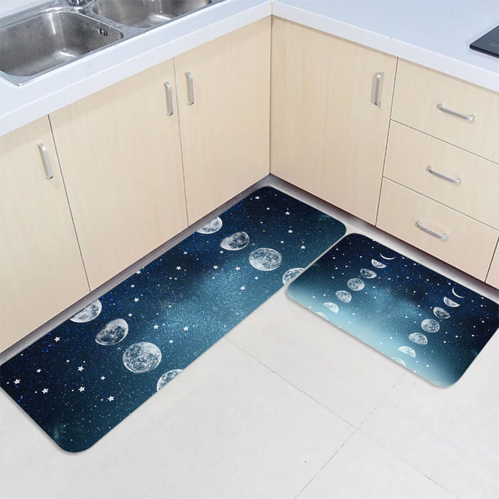 Romantic Starry Sky Circular Angle Felt Carpets Two piece set - LeobonZone