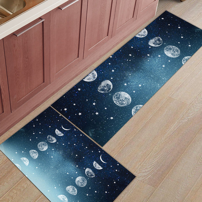 Romantic Starry Sky Right Angle Felt Doormat Two piece set - LeobonZone