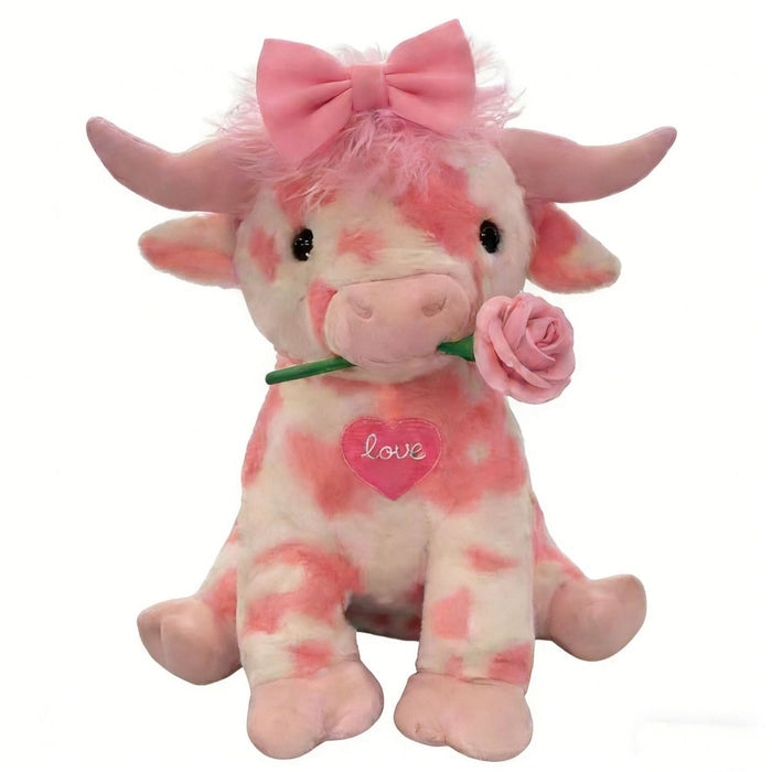Romantic Chubby Highland Cow Plushie - Goodlifebean product_type