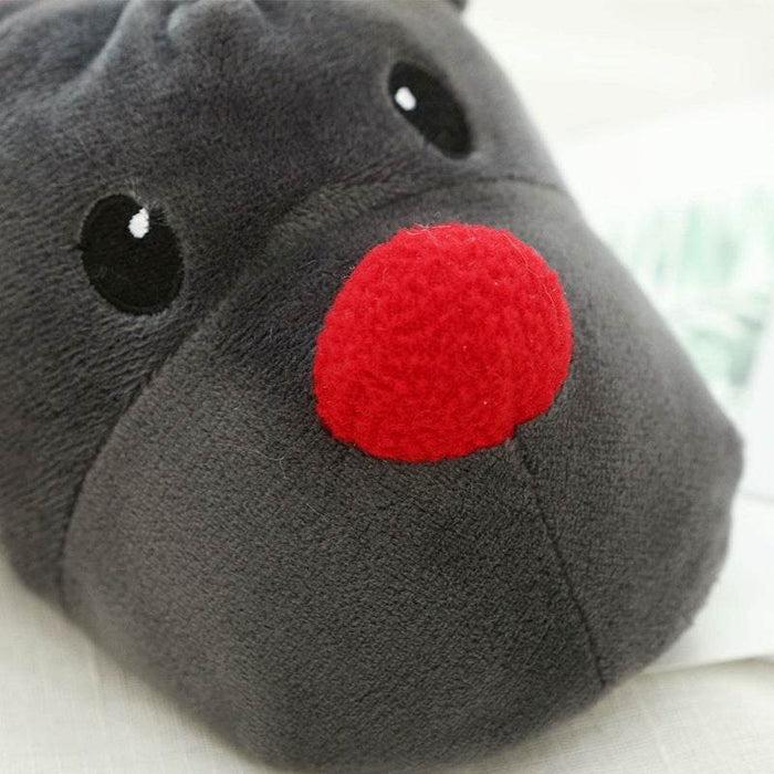 Rudolph with Red Nose Warm Fluffy Slippers - Goodlifebean Shoes