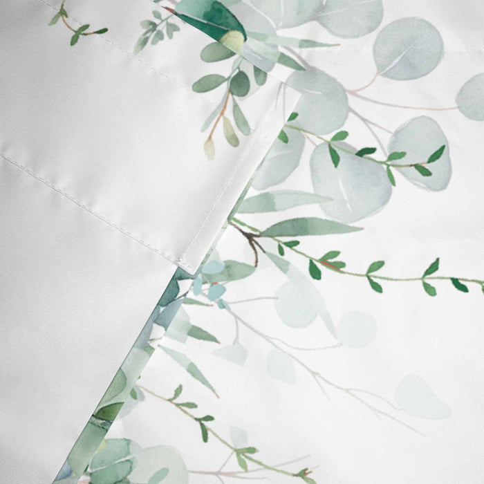 Sage Green Eucalyptus Leaves Kitchen Window Valance Curtain, Green Leaf Rod Pocket Light Filtering Window Topper, 54 x 18 Inch, 1 Panel