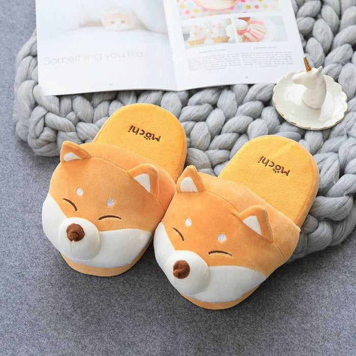 Shiba And Husky Plush Slippers - Goodlifebean Stuffed Animals