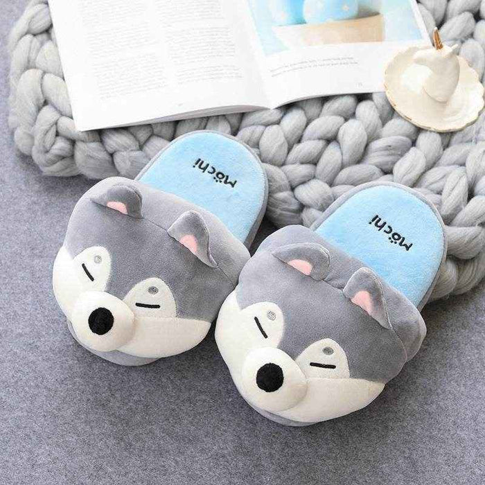 Shiba And Husky Plush Slippers - Goodlifebean Stuffed Animals