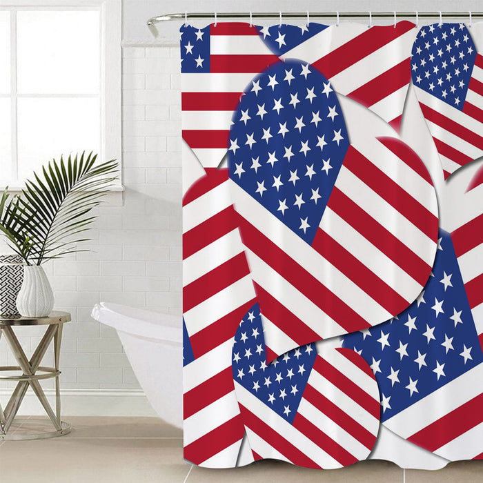American flag of love Shower Curtain - LeobonZone