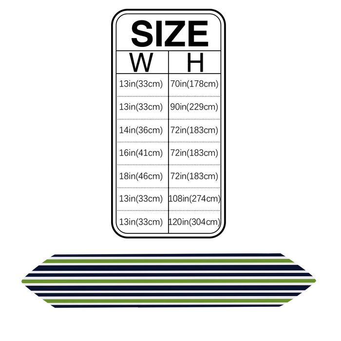 Simple Blue Green Stripe Table Runner Place Mats - LeobonZone