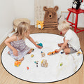 Simplicity Gray Marble texture Circular Felt Rugs - LeobonZone