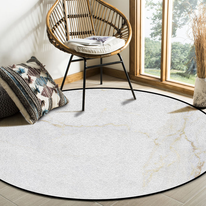 Simplicity Gray Marble texture Circular Felt Rugs - LeobonZone