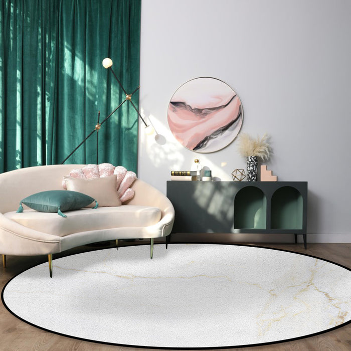 Simplicity Gray Marble texture Circular Felt Rugs - LeobonZone