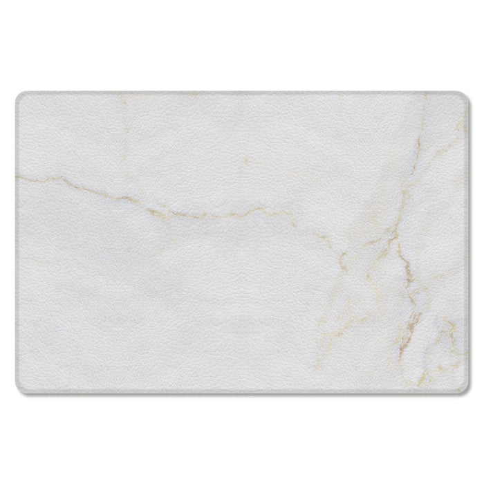 Simplicity Gray Marble texture Leather Doormat - LeobonZone