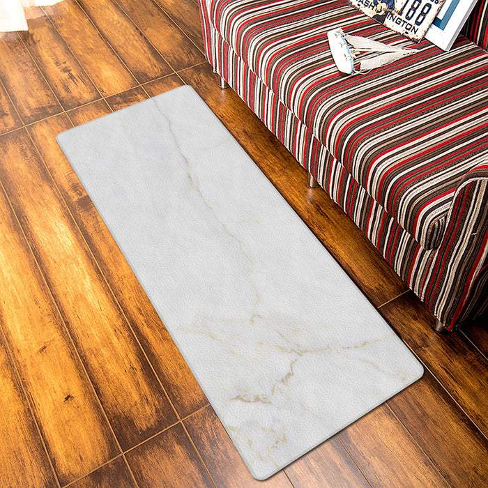 Simplicity Gray Marble texture Leather Doormat - LeobonZone