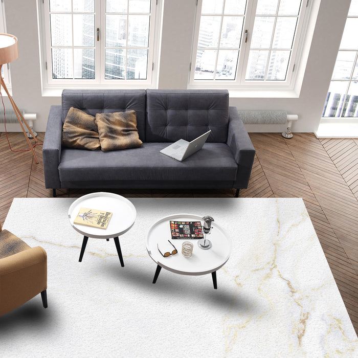 Simplicity Gray Marble texture Right Angle Felt Rugs - LeobonZone