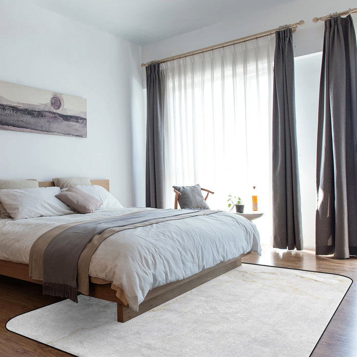 Simplicity Gray Marble texture Sponge Rillet Rubber Rugs - LeobonZone