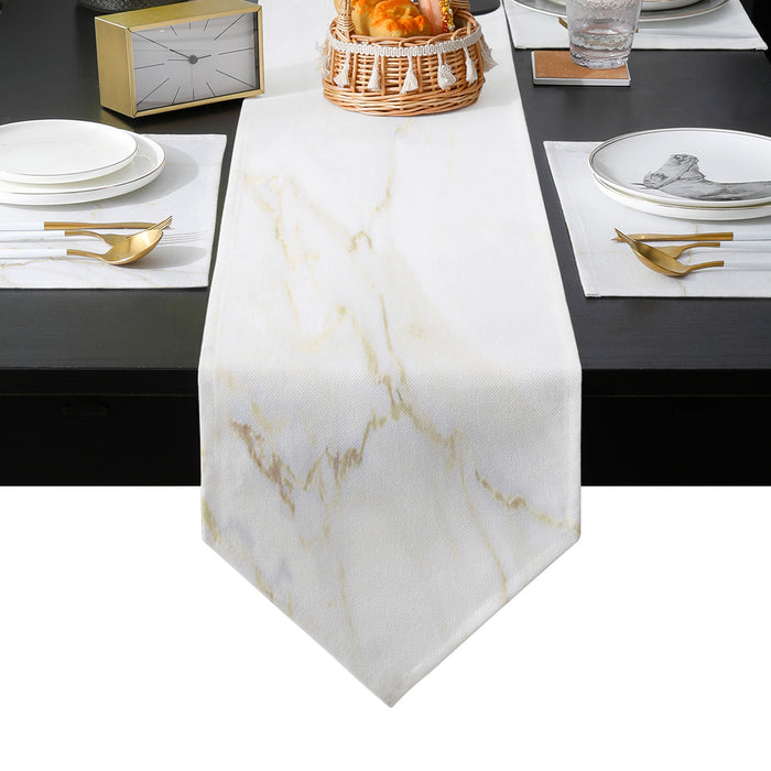 Simplicity Gray Marble texture Table Flag And Table Mat Suit Sharp angle - LeobonZone