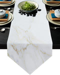 Simplicity Gray Marble texture Table Runner Place Mats Sharp Angle - LeobonZone