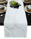 Simplicity Gray Marble texture Table Runner Place Mats - LeobonZone